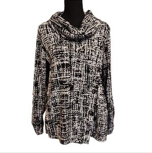 I.N. Studio Petite Turtleneck Black & Grey Polyester Spandex Size PL